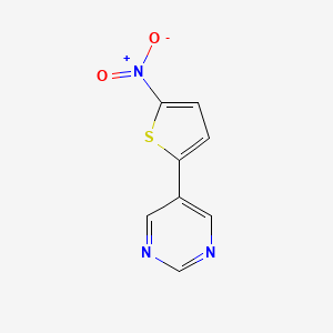 molecular formula C8H5N3O2S B1641103 5-(5-Nitro-2-thienyl)pyrimidine 