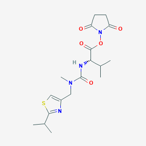 molecular formula C18H26N4O5S B1641233 2,5-Dioxopyrrolidin-1-YL N-{N-[(2-isopropyl-1,3-thiazol-4-YL)methyl]-N-methylcarbamoyl}-L-valinate 