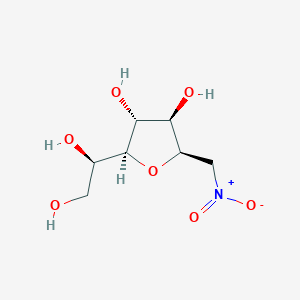 molecular formula C7H13NO7 B1641240 (2S,3R,4R,5R)-2-[(1R)-1,2-dihydroxyethyl]-5-(nitromethyl)oxolane-3,4-diol 