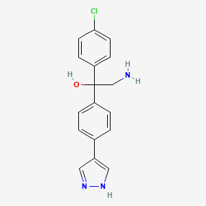molecular formula C17H16ClN3O B1641247 2-Amino-1-(4-chloro-phenyl)-1-[4-(1h-pyrazol-4-yl)-phenyl]-ethanol 