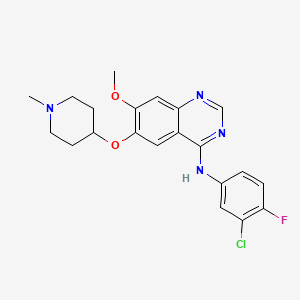 molecular formula C21H22ClFN4O2 B1641310 N-(3-chloro-4-fluorophenyl)-7-methoxy-6-(1-methylpiperidin-4-yl)oxyquinazolin-4-amine 