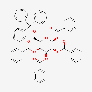 molecular formula C53H42O10 B1641354 1,2,3,4-Tetra-O-benzoyl-6-O-trityl-b-D-glucopyranose 