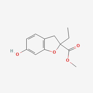 molecular formula C12H14O4 B1641436 2-Ethyl-6-hydroxy-2,3-dihydro-benzofuran-2-carboxylic acid methyl ester 