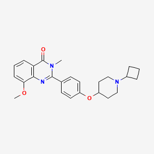 molecular formula C25H29N3O3 B1641463 2-[4-(1-Cyclobutylpiperidin-4-yl)oxyphenyl]-8-methoxy-3-methylquinazolin-4-one 