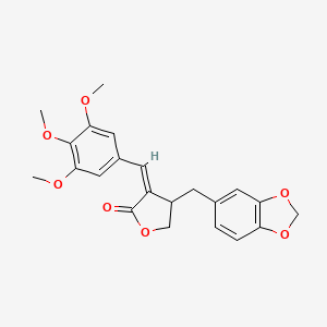 molecular formula C22H22O7 B1641473 (3Z)-4-(1,3-benzodioxol-5-ylmethyl)-3-[(3,4,5-trimethoxyphenyl)methylidene]oxolan-2-one 