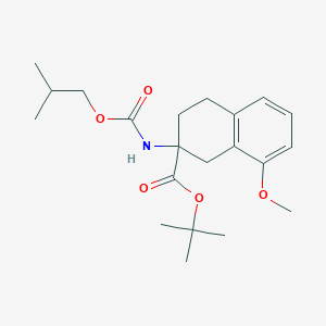 molecular formula C21H31NO5 B1641484 Tert-butyl 8-methoxy-2-(2-methylpropoxycarbonylamino)-3,4-dihydro-1H-naphthalene-2-carboxylate 