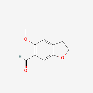 molecular formula C10H10O3 B1641499 5-Methoxy-2,3-dihydrobenzofuran-6-carbaldehyde 