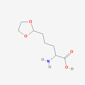 molecular formula C8H15NO4 B1641513 2-Amino-5-[1,3]dioxolan-2-yl-pentanoic acid 