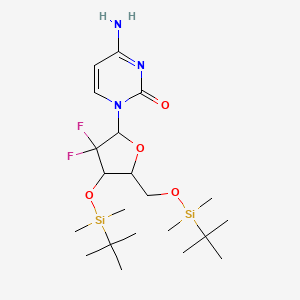 4-Amino-1-[4-[tert-butyl(dimethyl)silyl]oxy-5-[[tert-butyl(dimethyl)silyl]oxymethyl]-3,3-difluorooxolan-2-yl]pyrimidin-2-one