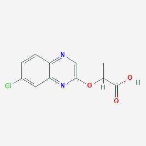 molecular formula C11H9ClN2O3 B1641553 2-[(7-Chloro-2-quinoxalinyl)oxy]propanoic acid 