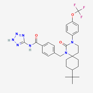 4-[[9-tert-butyl-2-oxo-3-[4-(trifluoromethoxy)phenyl]-1,3-diazaspiro[5.5]undecan-1-yl]methyl]-N-(2H-tetrazol-5-yl)benzamide