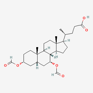 (4R)-4-[(3R,5S,7R,8R,9S,10S,13R,14S,17R)-3,7-diformyloxy-10,13-dimethyl-2,3,4,5,6,7,8,9,11,12,14,15,16,17-tetradecahydro-1H-cyclopenta[a]phenanthren-17-yl]pentanoic acid