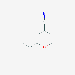 molecular formula C9H15NO B1641997 2-(Propan-2-yl)oxane-4-carbonitrile 