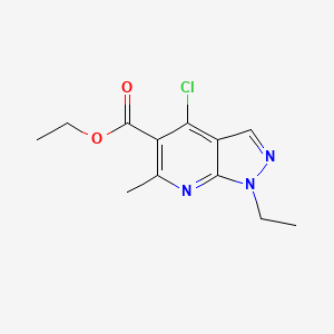 molecular formula C12H14ClN3O2 B1642133 Ethyl 4-chloro-1-ethyl-6-methyl-1H-pyrazolo[3,4-b]pyridine-5-carboxylate 
