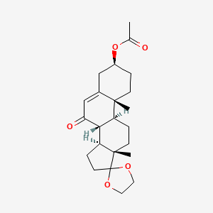 molecular formula C23H32O5 B1642218 [(3'S,8'R,9'S,10'R,13'S,14'S)-10',13'-Dimethyl-7'-oxospiro[1,3-dioxolane-2,17'-2,3,4,8,9,11,12,14,15,16-decahydro-1H-cyclopenta[a]phenanthrene]-3'-yl] acetate 