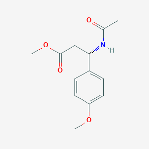 molecular formula C13H17NO4 B1642225 Methyl (S)-3-acetamido-3-(4-methoxyphenyl)propanoate 