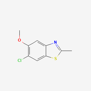 molecular formula C9H8ClNOS B1642306 6-Chloro-5-methoxy-2-methylbenzo[d]thiazole 