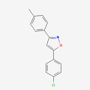 molecular formula C16H12ClNO B1642308 Isoxazole, 5-(4-chlorophenyl)-3-(4-methylphenyl)- 
