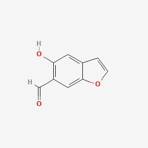 molecular formula C9H6O3 B1642320 5-Hydroxybenzofuran-6-carboxaldehyde 