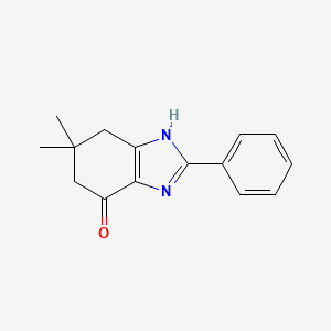 molecular formula C15H16N2O B1642417 6,6-dimethyl-2-phenyl-1,5,6,7-tetrahydro-4H-benzimidazol-4-one CAS No. 77335-96-7