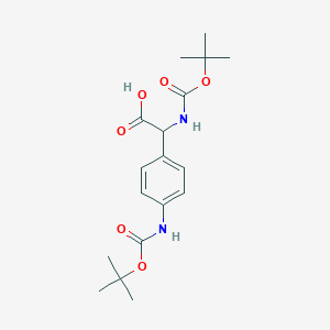molecular formula C18H26N2O6 B1642492 tert-Butoxycarbonylamino-(4-tert-butoxycarbonylamino-phenyl)-acetic acid 