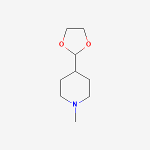 molecular formula C9H17NO2 B1642660 4-(1,3-Dioxolan-2-yl)-1-methylpiperidine 