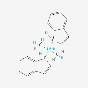 molecular formula C20H20Hf B1642753 carbanide;hafnium(4+);1H-inden-1-ide 