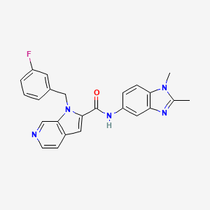 1h-Pyrrolo[2,3-c]pyridine-2-carboxamide,n-(1,2-dimethyl-1h-benzo[d]imidazol-5-yl)-1-[(3-fluorophenyl)methyl]-