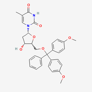 molecular formula C31H32N2O7 B1642784 1-[(2R,4R,5R)-5-[[bis(4-methoxyphenyl)-phenylmethoxy]methyl]-4-hydroxyoxolan-2-yl]-5-methylpyrimidine-2,4-dione 