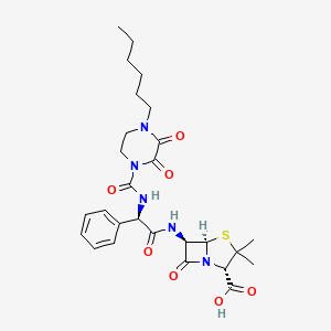 (2S,5R,6R)-6-[[(2R)-2-[(4-Hexyl-2,3-dioxopiperazine-1-carbonyl)amino]-2-phenylacetyl]amino]-3,3-dimethyl-7-oxo-4-thia-1-azabicyclo[3.2.0]heptane-2-carboxylic acid