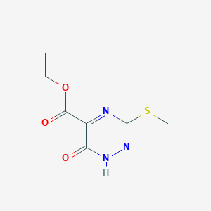 molecular formula C7H9N3O3S B1642838 Ethyl 6-hydroxy-3-(methylthio)-1,2,4-triazine-5-carboxylate 