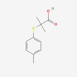 molecular formula C11H14O2S B1642918 2-Methyl-2-(4-methylphenyl)sulfanylpropanoic acid 