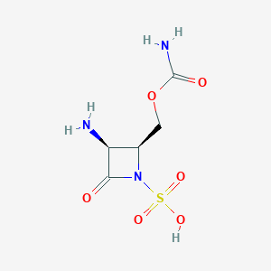 molecular formula C5H9N3O6S B1643027 (3S,4S)-3-amino-4-carbamoyloxymethyl-2-oxo-1-azetidinesulphonic acid 