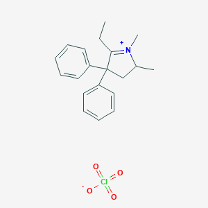 molecular formula C20H24ClNO4 B164303 5-乙基-1,2-二甲基-4,4-二苯基-2,3-二氢吡咯-1-鎓；高氯酸盐 CAS No. 31161-17-8