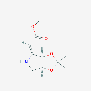 molecular formula C10H15NO4 B1643067 Methyl (2E)-2-[(3aS,6aR)-2,2-dimethyl-3a,5,6,6a-tetrahydro-[1,3]dioxolo[4,5-c]pyrrol-4-ylidene]acetate 