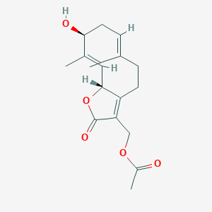 molecular formula C17H22O5 B1643085 [(6E,9S,10E,11Ar)-9-hydroxy-6,10-dimethyl-2-oxo-5,8,9,11a-tetrahydro-4H-cyclodeca[b]furan-3-yl]methyl acetate 