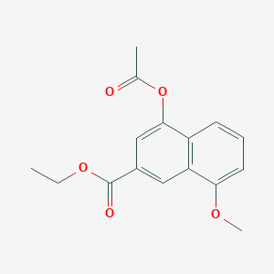 molecular formula C16H16O5 B1643139 4-(Acetyloxy)-8-methoxy-2-naphthalenecarboxylic acid ethyl ester 