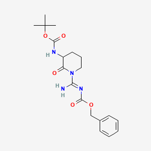 molecular formula C19H26N4O5 B1643285 [((1,1-Dimethylethoxycarbonyl)amino)-2-oxo-1-piperidinyl]-iminomethylcarbamic acid benzyl ester 