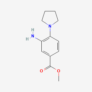 molecular formula C12H16N2O2 B1643530 Methyl 3-amino-4-(pyrrolidin-1-yl)benzoate CAS No. 123986-65-2