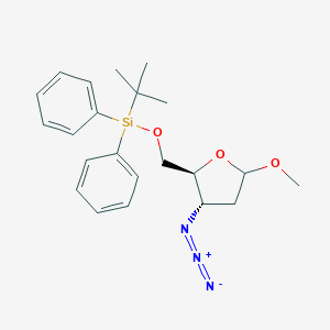 B164359 [(2S,3S)-3-azido-5-methoxyoxolan-2-yl]methoxy-tert-butyl-diphenylsilane CAS No. 133908-22-2
