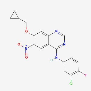 molecular formula C18H14ClFN4O3 B1643614 N-(3-chloro-4-fluorophenyl)-7-(cyclopropylmethoxy)-6-nitroquinazolin-4-amine 
