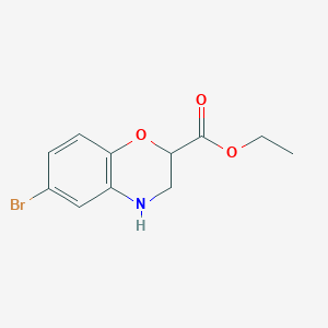 molecular formula C11H12BrNO3 B1643645 ethyl 6-bromo-3,4-dihydro-2H-1,4-benzoxazine-2-carboxylate 