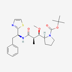 molecular formula C25H35N3O4S B1643887 tert-butyl (2S)-2-[(1R,2R)-1-methoxy-2-methyl-3-oxo-3-[[(1S)-2-phenyl-1-(1,3-thiazol-2-yl)ethyl]amino]propyl]pyrrolidine-1-carboxylate 