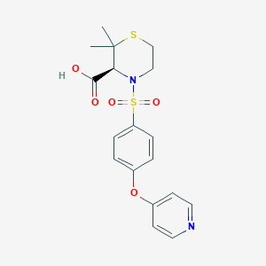 (3S)-2,2-dimethyl-4-(4-pyridin-4-yloxyphenyl)sulfonylthiomorpholine-3-carboxylic acid