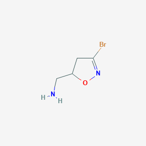 molecular formula C4H7BrN2O B1644067 (3-溴-4,5-二氢异噁唑-5-基)甲胺 CAS No. 115328-81-9