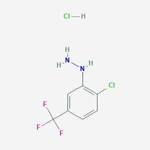 molecular formula C7H7Cl2F3N2 B1644144 [2-Chloro-5-(trifluoromethyl)phenyl]hydrazine hydrochloride CAS No. 299163-40-9