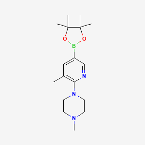 molecular formula C17H28BN3O2 B1644153 1-Methyl-4-(3-methyl-5-(4,4,5,5-tetramethyl-1,3,2-dioxaborolan-2-yl)pyridin-2-yl)piperazine CAS No. 1191062-86-8