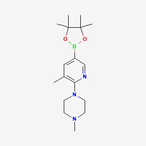 molecular formula C17H28BN3O2 B1644153 1-甲基-4-(3-甲基-5-(4,4,5,5-四甲基-1,3,2-二氧杂硼环丁烷-2-基)吡啶-2-基)哌嗪 CAS No. 1191062-86-8