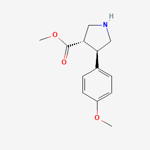 molecular formula C13H17NO3 B1644247 (3S,4R)-methyl 4-(4-methoxyphenyl)pyrrolidine-3-carboxylate CAS No. 750632-10-1