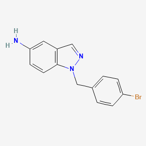molecular formula C14H12BrN3 B1644320 1h-Indazol-5-amine,1-[(4-bromophenyl)methyl]- 
